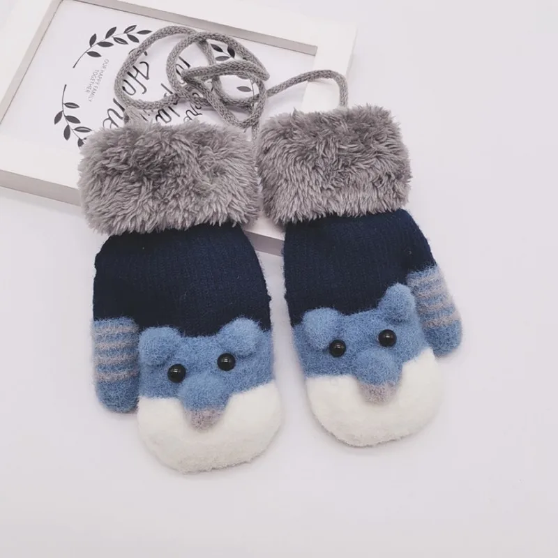 Утепленные перчатки для малышей От 4 до 7 лет девочек и мальчиков зимние теплые