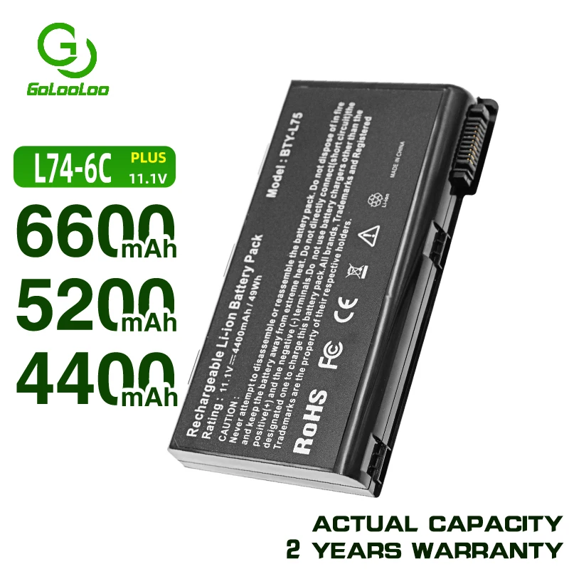 

Golooloo 4400 мАч аккумулятор для ноутбука MSI CR620 CR700 CX600 A6203 A5000 A6000 A6200 CR610 CX600X BTY-L74 CR600 957-173XXP-101