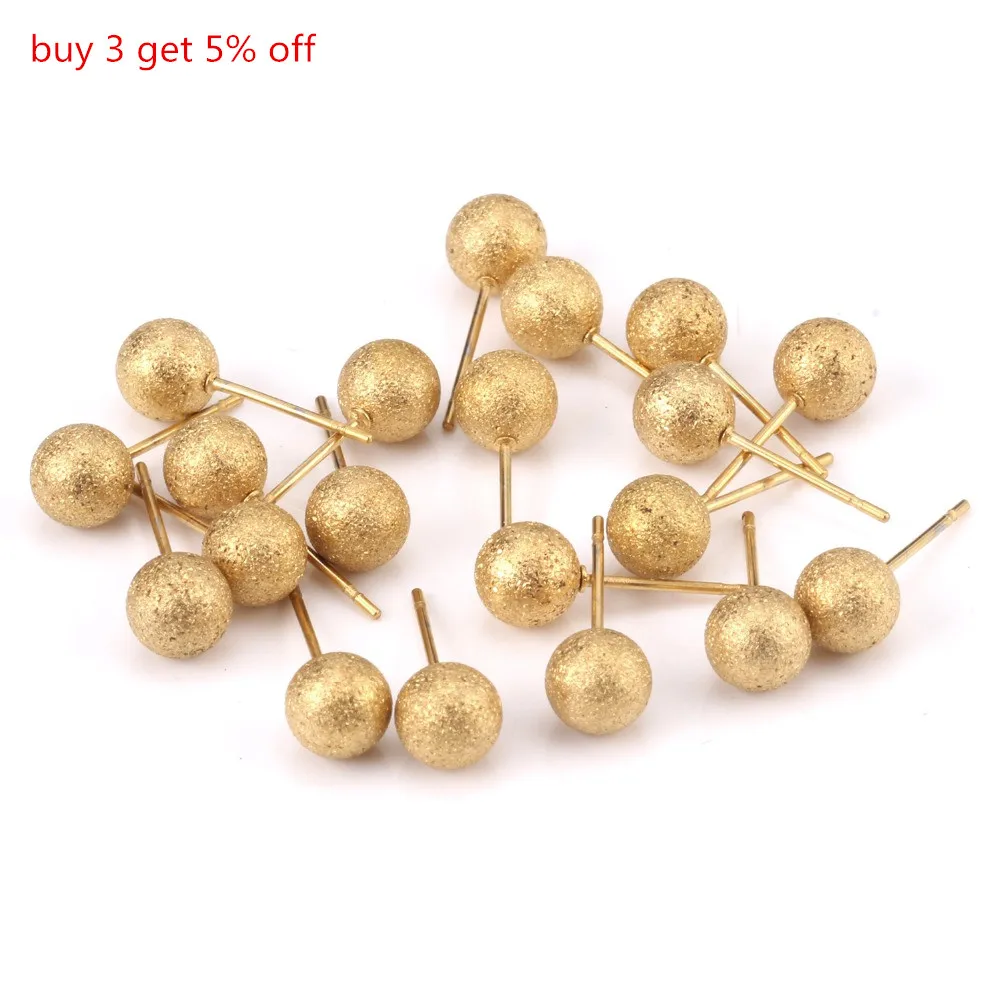Серьги гвоздики LUXUKISSKIDS с матовым золотым шариком 4 8 мм|earrings 4mm|colored ball stud earringsball