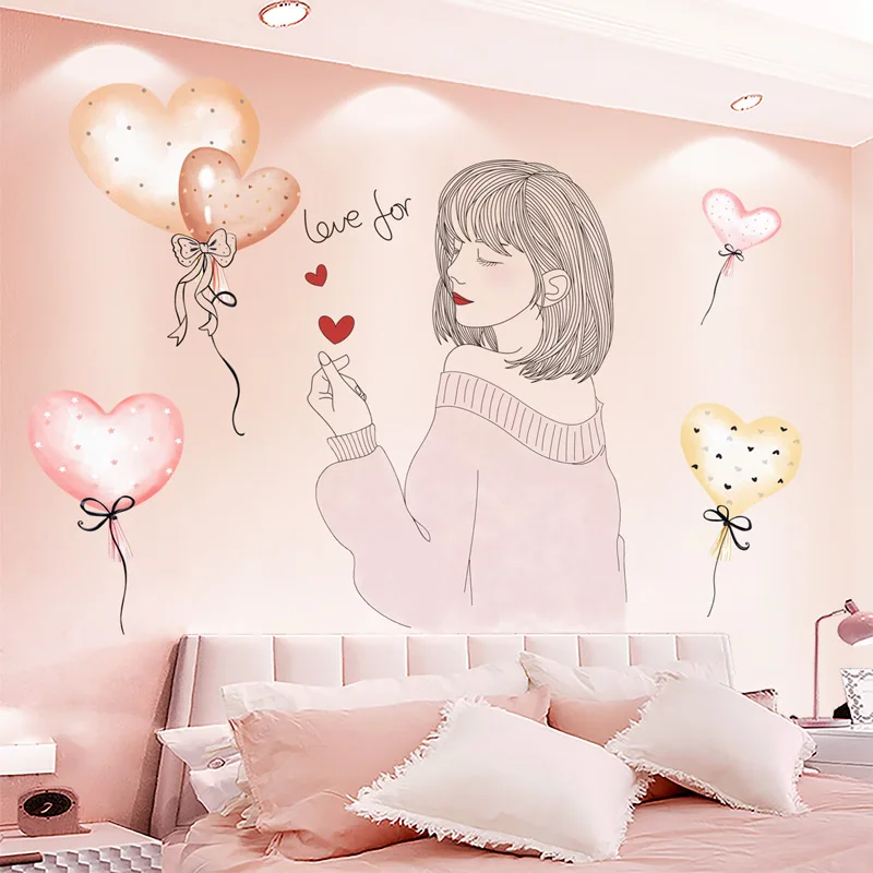

[shijuekongjian] Cartoon Balloons Wall Stickers DIY Girl Mural Decals for Home Kids Rooms Baby Bedroom Nursery Home Decoration