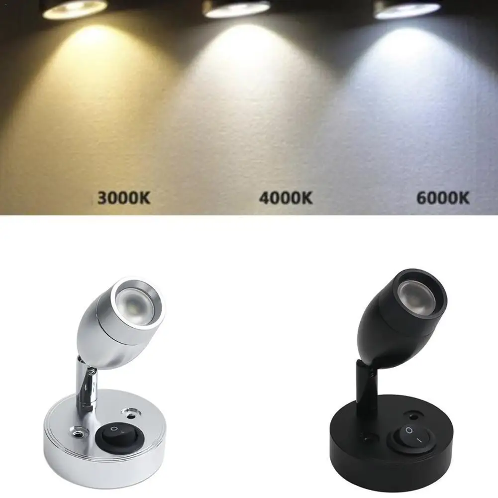 

DC12V RV LED light Rotating wall lamp Bedside wall mounted trailer RV spotlight