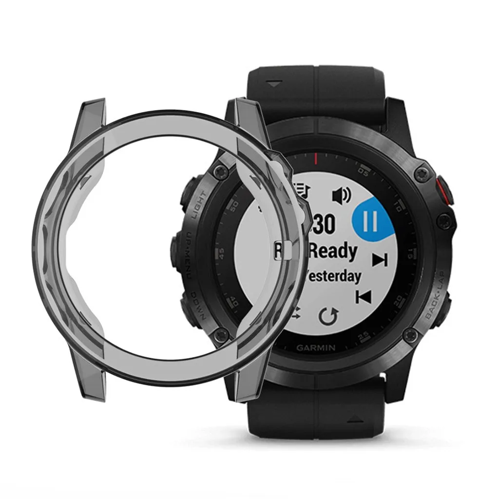 Мягкий цветной чехол для часов Garmin Fenix 5/5 Plus прозрачный защитный из ТПУ сменная