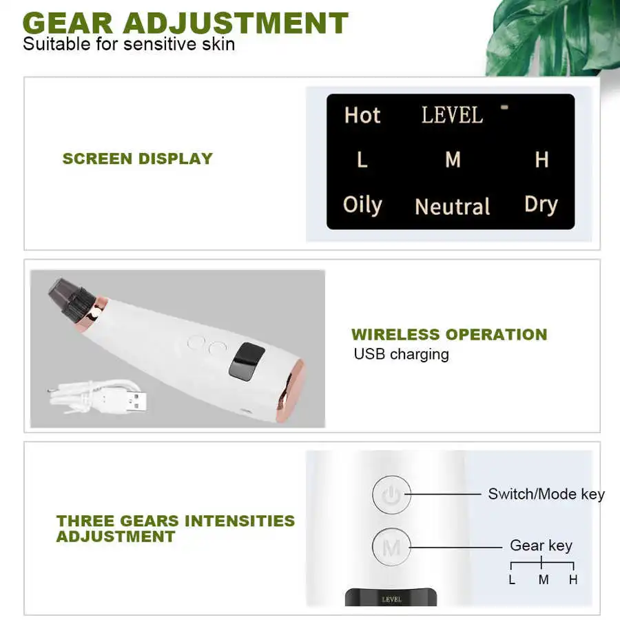 5-в-1 электрическая маска для удаления черных точек вакуумный инструмент горячий