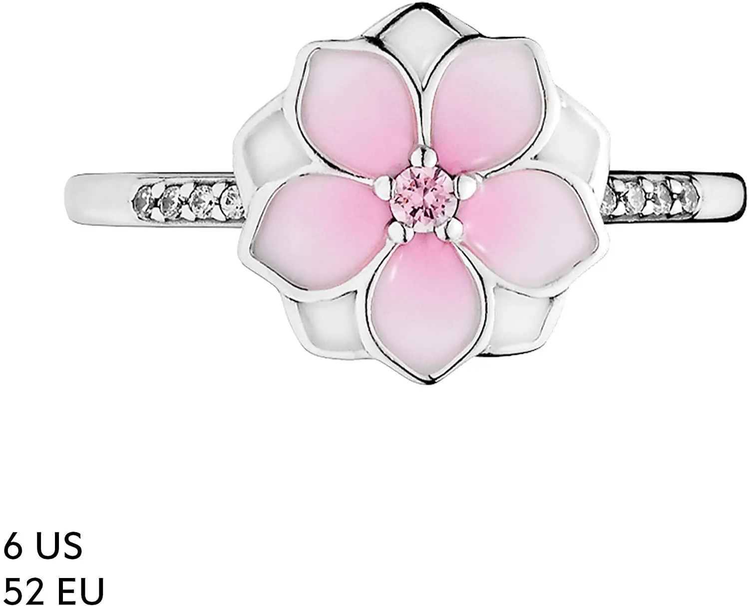 

2021 New Pandora Jewelry Magnolia Bloom Cubic Zirconia Ring in Sterling Silver 925