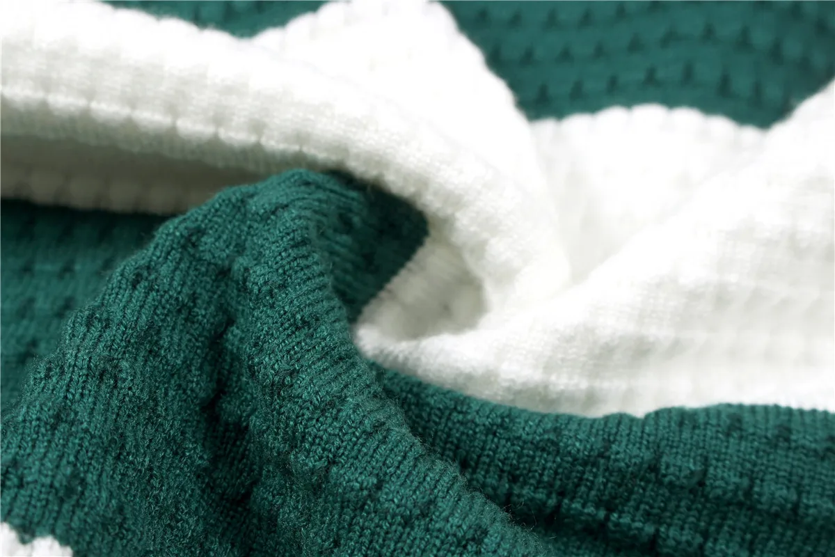 

New Vintage Korean Style Fashion Sweaters For Women Round Neck Loose Slim Striped Stitched Knitwear Clothing Casual Pullover