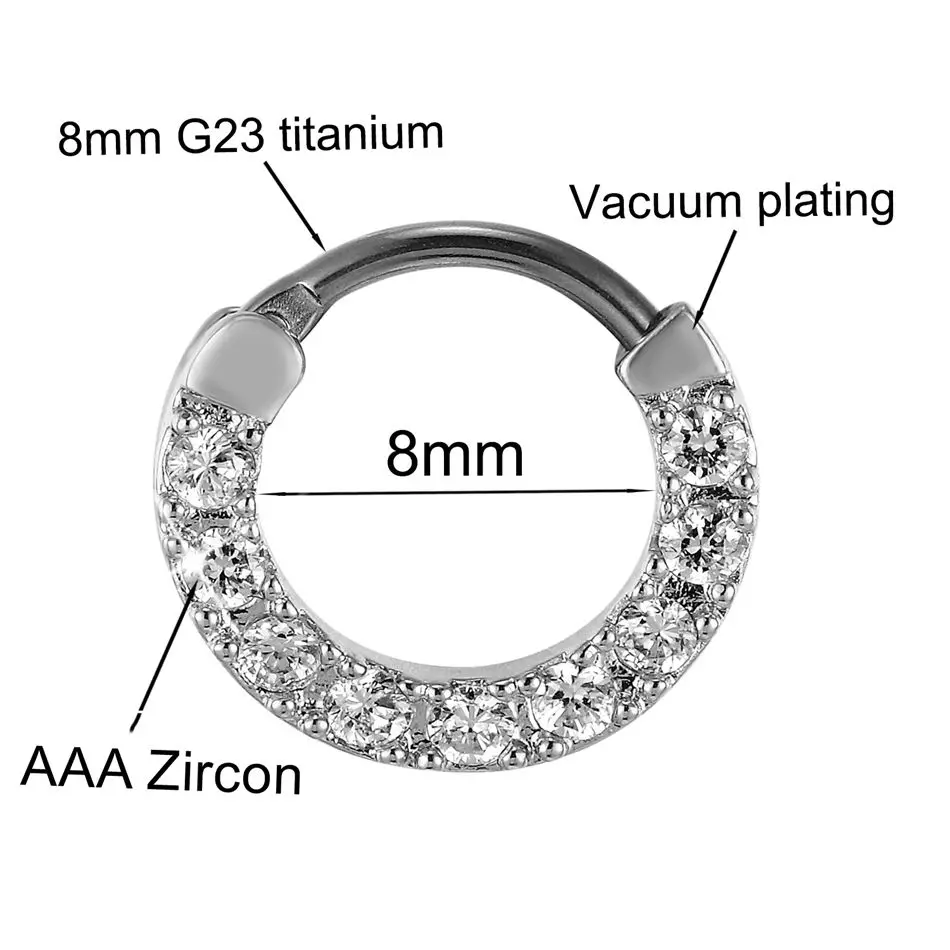 Металлическая перегородка для пирсинга носа G23titan 16 г 8 мм|piercing body jewelry|body jewelryg23