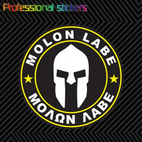 

Molon Labe Yellow Circle Sticker Decal Self Adhesive Vinyl Come Take Them 2A V5c for Car, Laptops, Motorcycles, Office Supplies