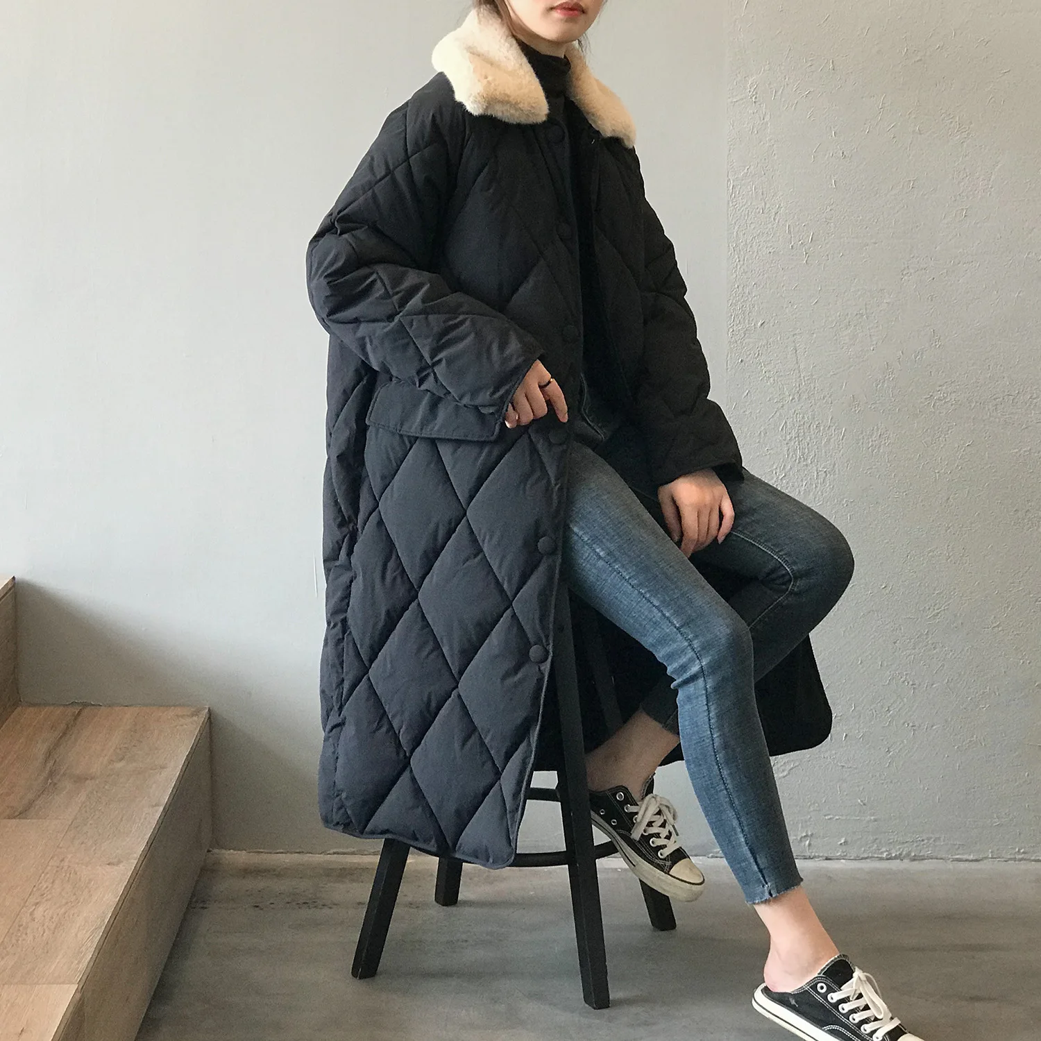 Mooirue осень зима уличная куртка пальто Femme длинная хлопковая стеганая одежда со стразами свободная пуховая хлопковая свободная парка