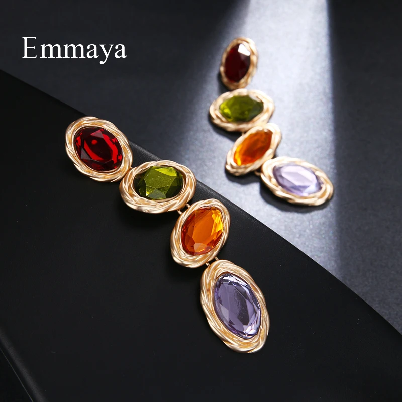 Женские серьги Emmaya с подвеской овальной формы четыре цвета на