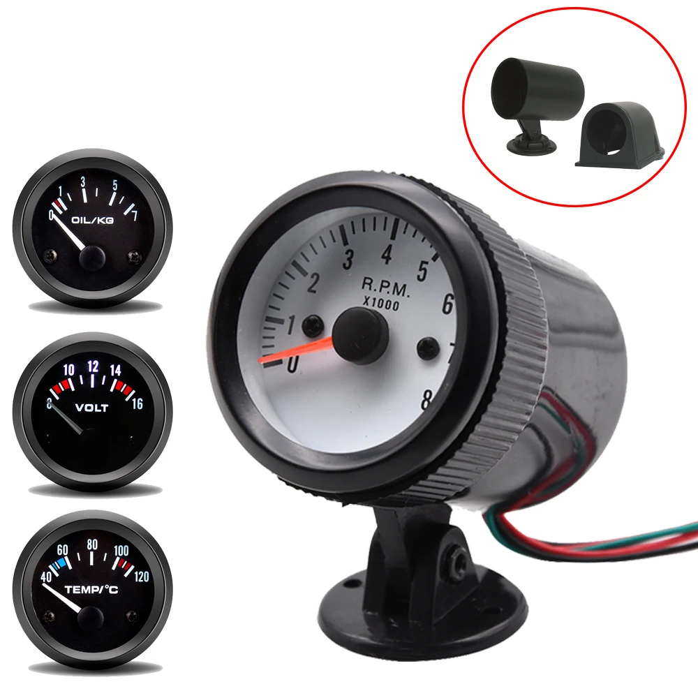 Тахометр измеритель с синей светодиодной подсветкой 52 мм 12 В|Датчики температуры