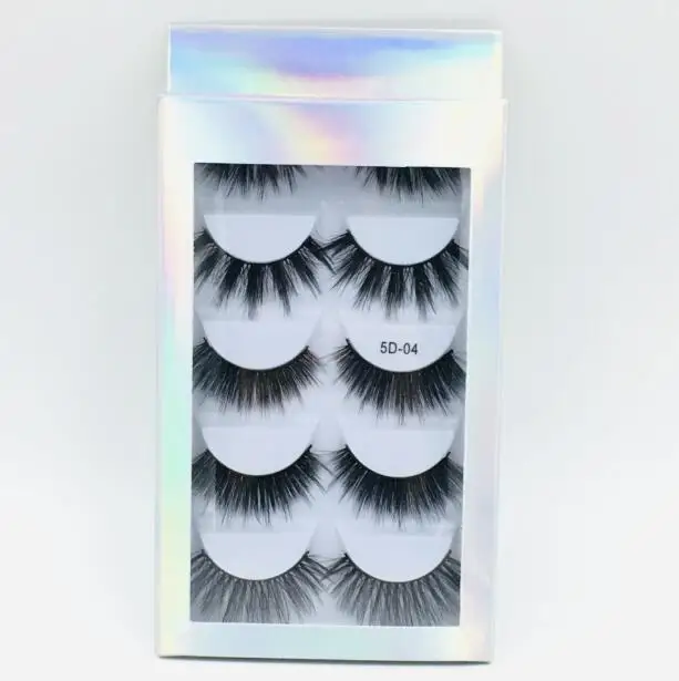 

Newest Professional thick mink eyelashes 5 pairs set handmade reusable fake lashes laser packaging 3 sets/lot drop shipping