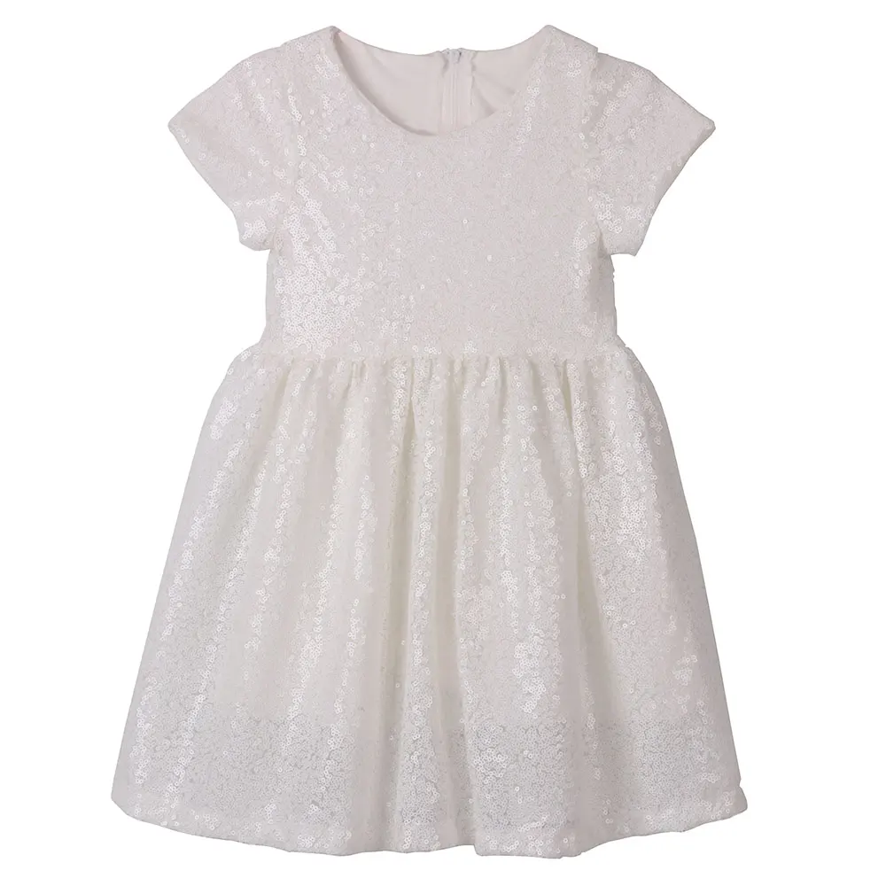 Белое платье с блестками для маленьких девочек детское блестящее принцессы