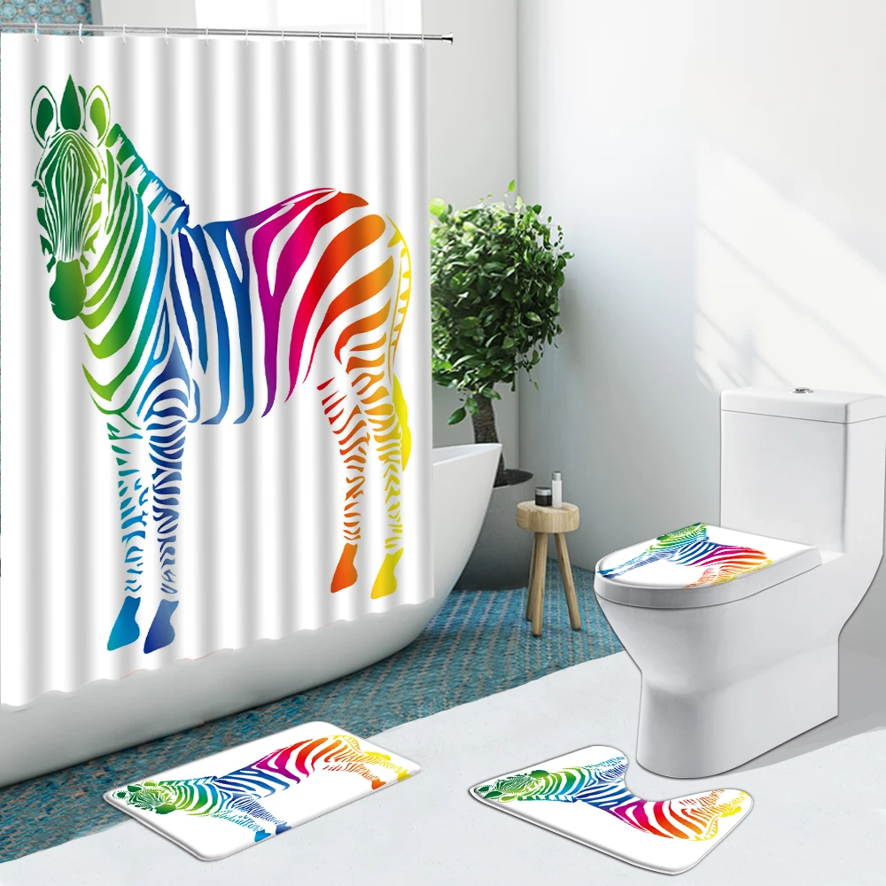 Занавеска для душа в ванную комнату нескользящий фланелевый ковер черного и