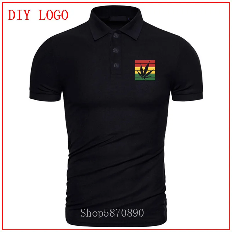 new style weed leaf rasta polo shirt man Summer Tops printed Tees Short Sleeves men tees Cotton Color diversified Unique | Мужская