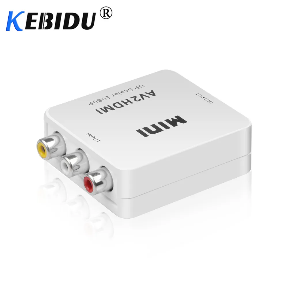 Композитный AV CVBS 3RCA к HDMI-совместимый видеоконвертер адаптер Full HD 720P 1080P для HDTV VCR DVD