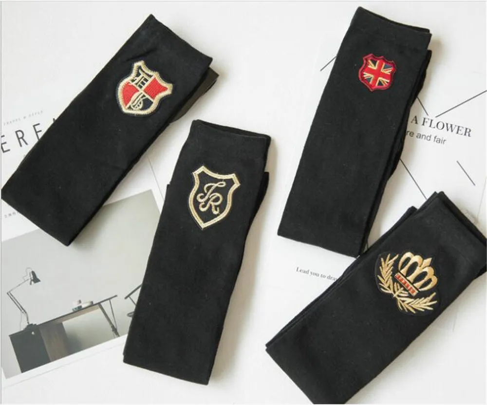 Женские носки с значком чулки теплые до бедра выше колена длинные хлопковые