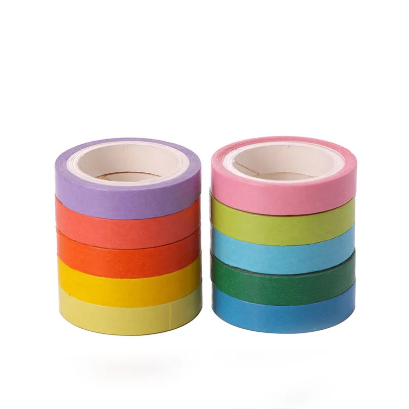 Однотонная Яркая Лента Радужный костюм Diy канцелярские принадлежности Pocketbook Washi