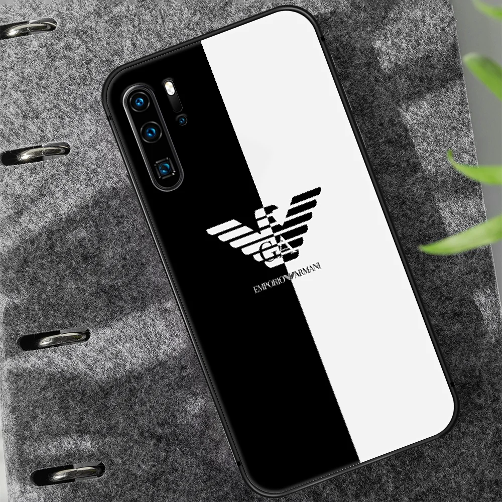 

Luxury Italian Brand Phone Case For Huawei P Mate 10 20 30 40 Lite Pro smart Z 2019 nova 5t black Hoesjes Silicone Waterproof