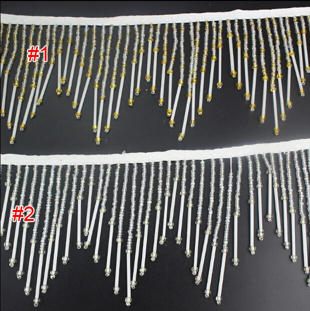 2 ярда 11 см 4 33 дюйма ширина желтая/прозрачная кисточка бахрома хрустальные бусины