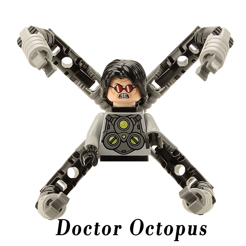 

Disney Superhero Spiderman Series Building Blocks Doctor Octopus Spider-Gwen Mysterio Miles Morales Lizard Action Figure Kid Toy