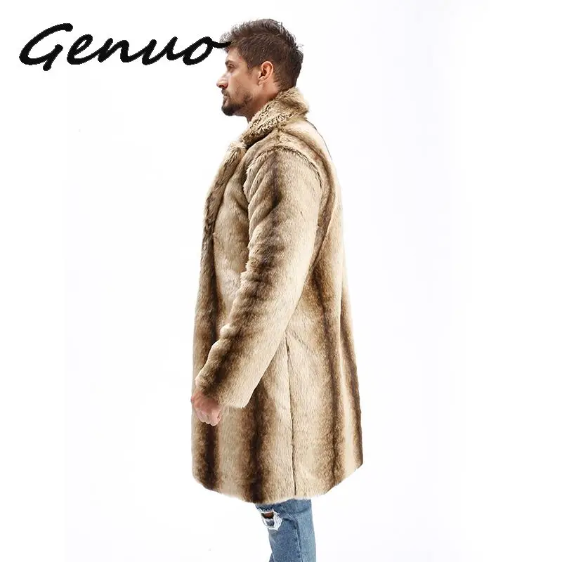 

2019 Hot Men Suit Collar Faux High Quality Rabbit Fur Leather Jacket Winter Warm Turn-down Collar Luxury Mink Fur Mens Fur Coat