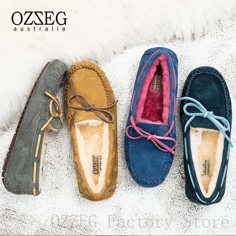 OZZEG Роскошная брендовая дизайнерская обувь женская зимняя из натуральной кожи на