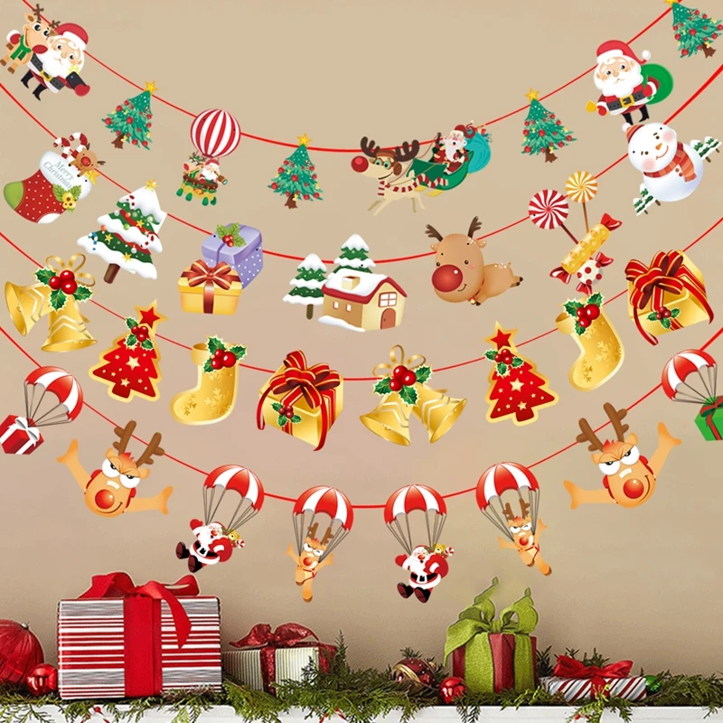 

1pc Christmas Banner Santa Claus Snowman Bear Christmas Ornament Christmas Decorations For Home Happy New Year Xmas Navidad Noel