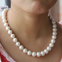 send mother gift 12 13mm large circle natural fresh water pearl light necklace 18inch