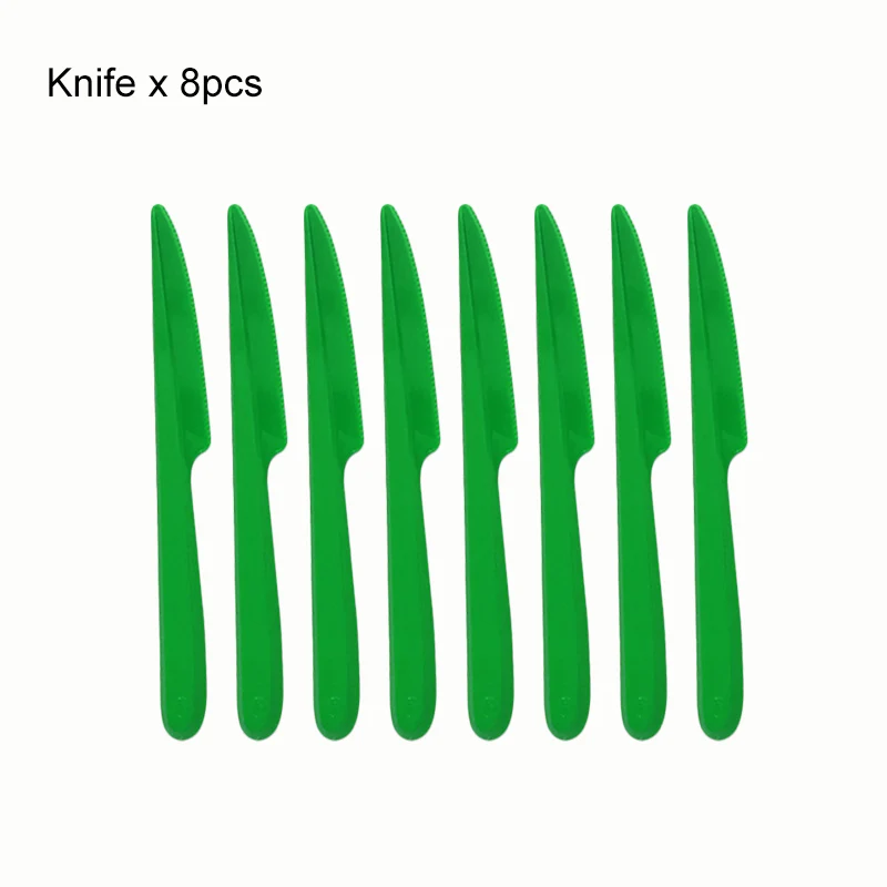 green-knife Деревянные вечерние украшения картонные джунгли сафари животные вечерние одноразовые столовые приборы дети ребенок счастливый день рождения, мероприятие, вечеринка поставки - Цвет: green-knife