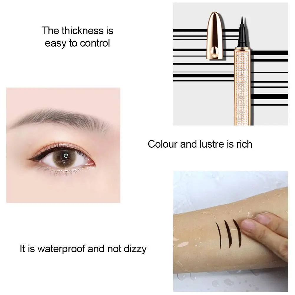 

1Pc Diamond Tube Black Eyeliner Lasting Not Blooming Liquid Eyeliner Pen Sexy Cat Eye Makeup Eyeliner Pencil Maquillage 40a