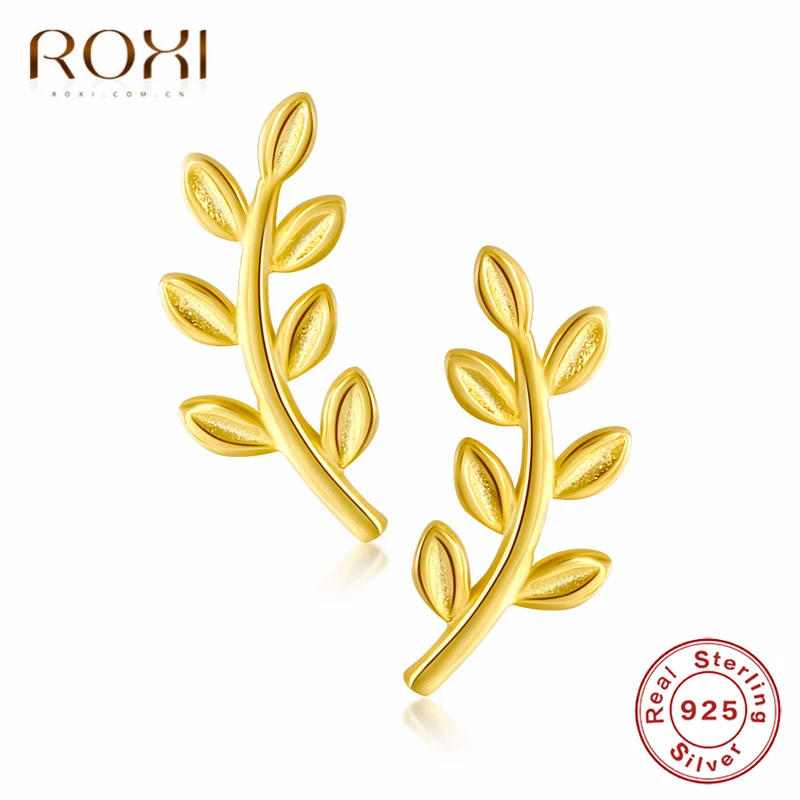 Серьги гвоздики в виде листьев серебристые|Серьги-гвоздики| |