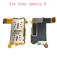 sim card reader holder pins tray slot part with micphone for sony xperia 5 mic connector flex cable