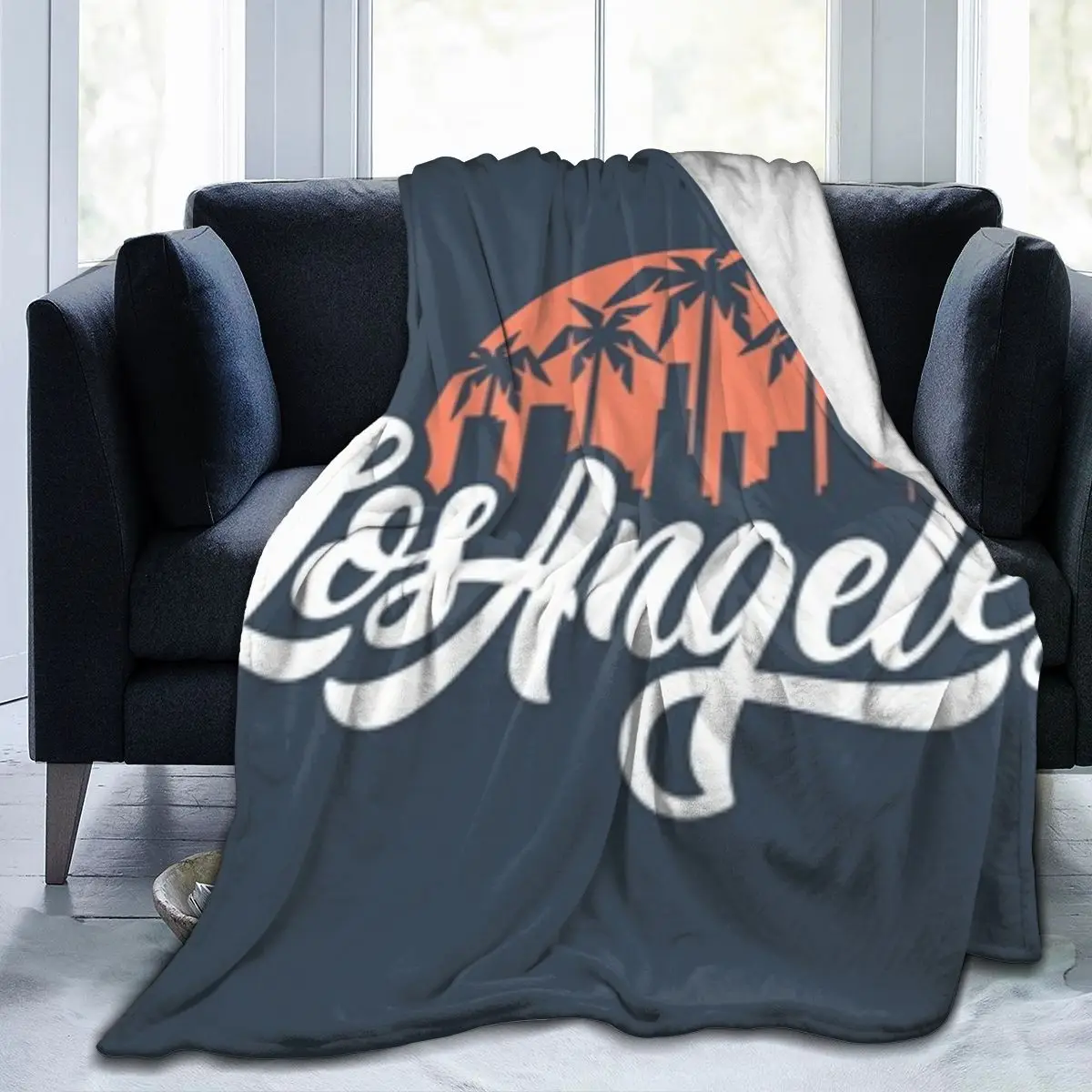 

Retro Summer Palm Trees In Vibrant Los Angeles Dream Colors 80's Art Super Soft Fleece Blanket Throws Dropship Wholesale Throws