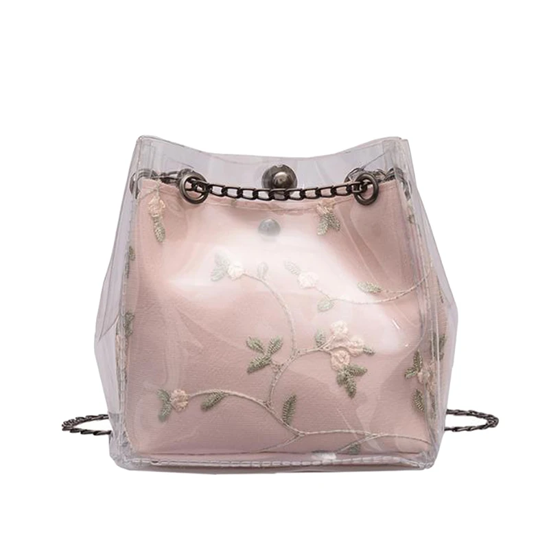 

Fashion Embroidered Bucket Shoulder Bag For Women Messenger Bags Ladies Retro Handbag Purse Chain Bag Crossbody Bag