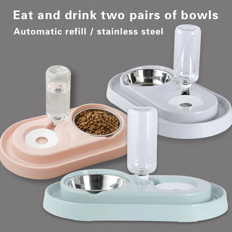 

Миска для кошек, семейная миска с автоматическим дозатором воды, питьевой фонтанчик для котят, миска для еды, миска для домашних животных, ми...