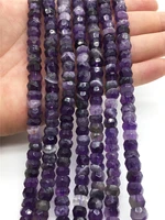natural faceted amethyst crystal stone beads small section loose spacer for jewelry making diy necklace bracelet 154x6mm 5x8mm