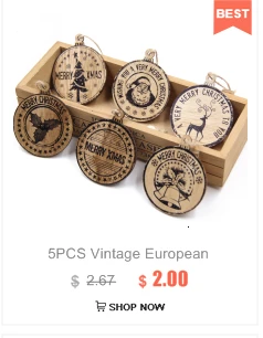 4PCS Star Printed Wooden Pendants Ornaments Xmas Tree Ornament DIY Wood Crafts Kids Gift for Home Christmas Party Decorations
