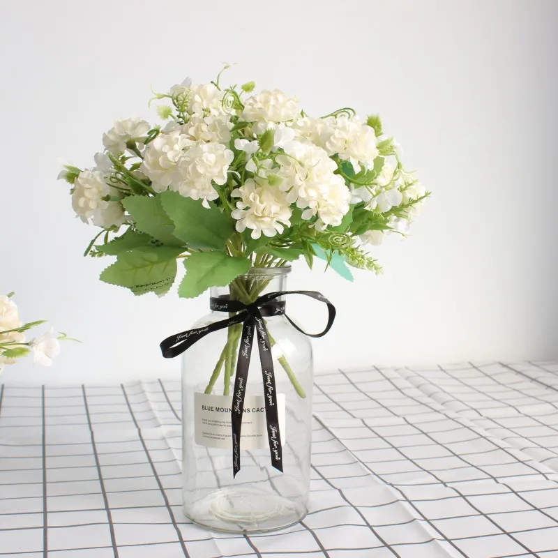 

9 Heads Artificial Flowers Ball Bunch Fake Flowers Silk DIY Home Decor Faux Flowers Wedding Decoration Table Bouquet