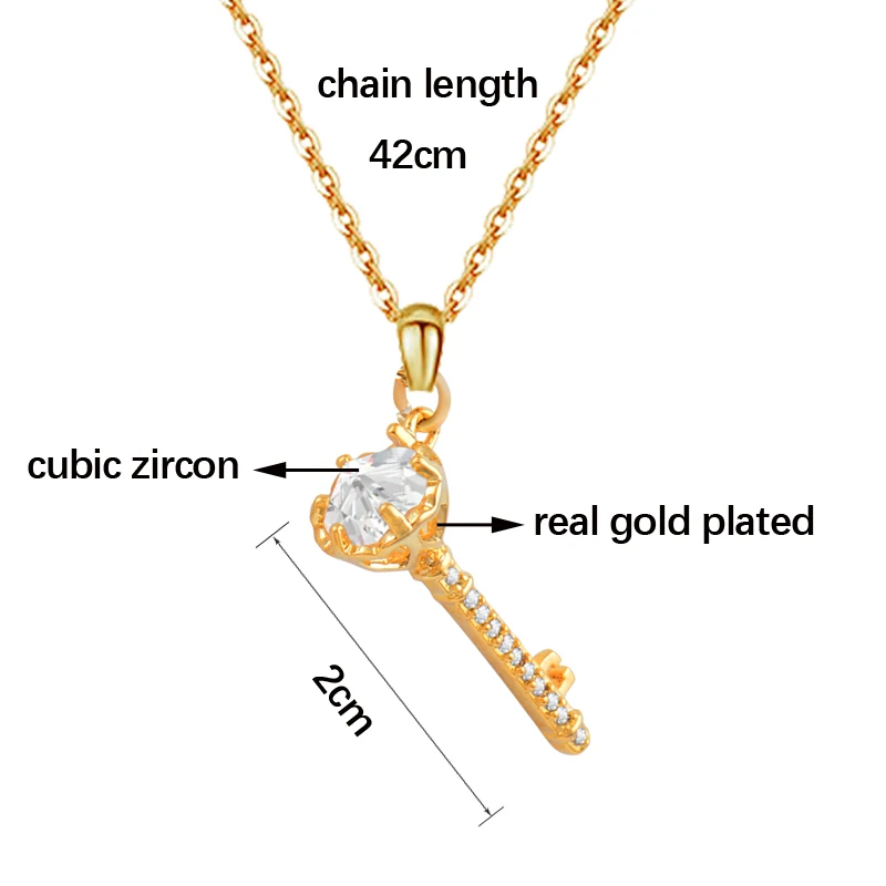 

SINLEERY Exquisite Crystal Hollow Crown Key Pendant Rose Gold Silver Color Choker Chain Neckalce For Women Jewelry XL818 SSK