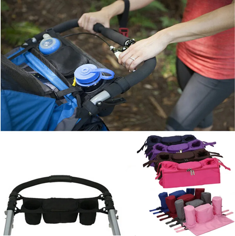 

New Solid Cup Bag Stroller Organizer Baby Carriage Pram Buggy Cart Bottle Bag Stroller Accessories Car Bag Bebek Arabasi