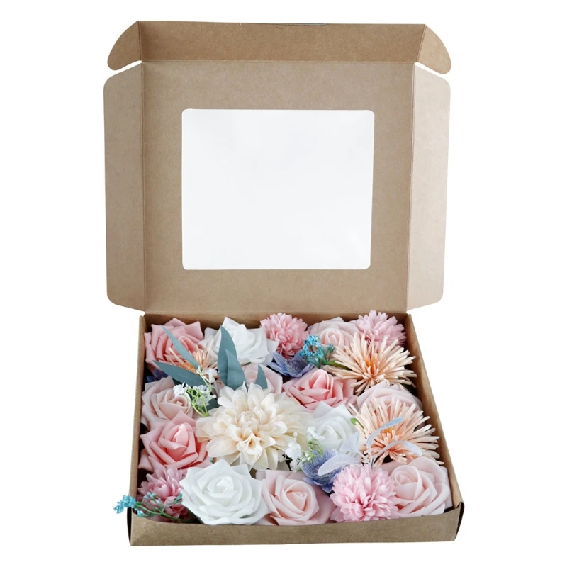 

Silk Rose Head for Wedding Home New Year DIY Garland Scrapbook Craft Flower