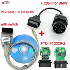INPA EDIABAS K DCAN K + CAN для BMW INPA ISTA K + DCAN FTDI Chip Full PCB OBD2 16-контактный диагностический инструмент желтыйчерный переключатель Dcan INPA