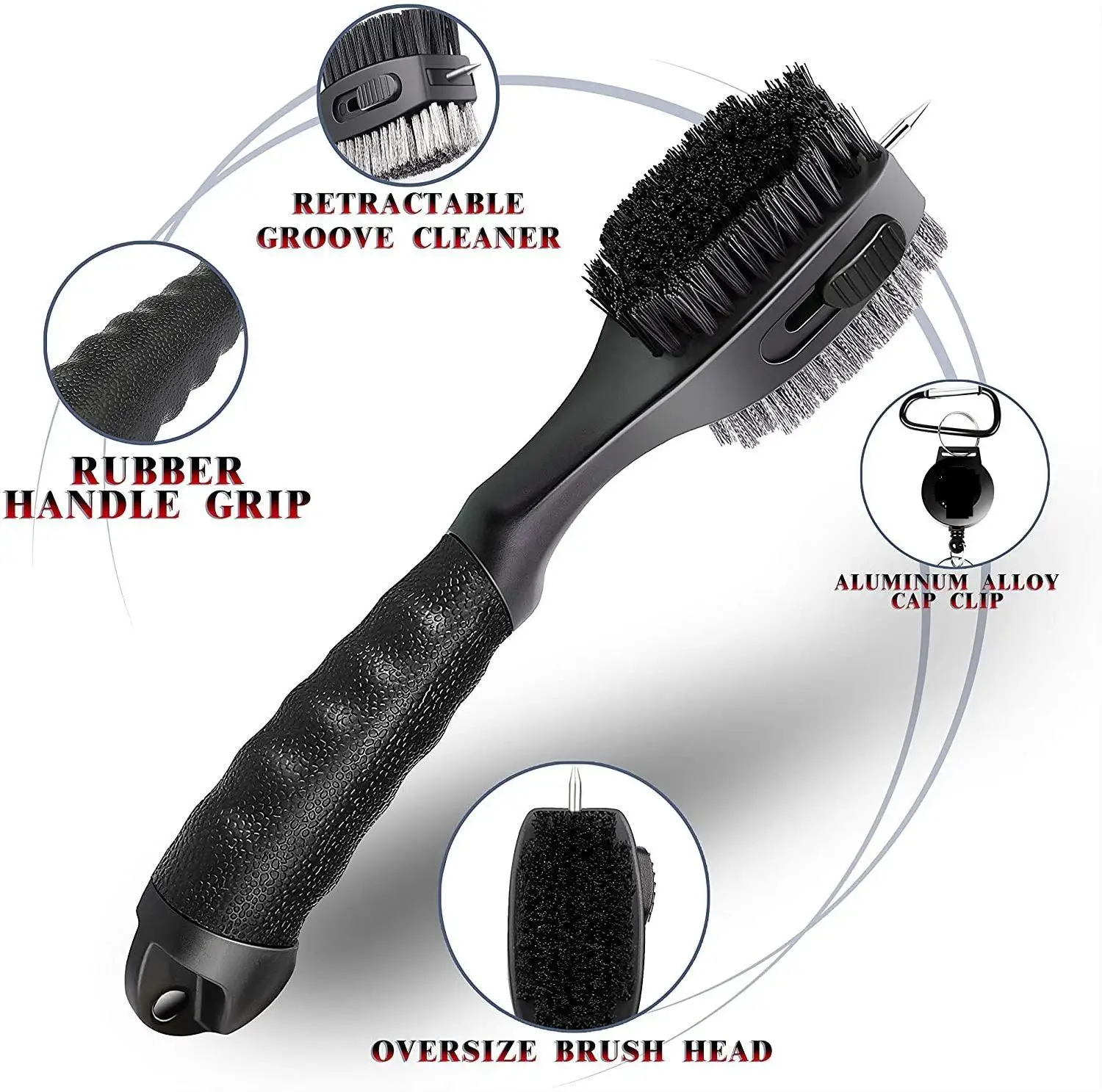 

Golf Club Brush Golf Pole Putter Double Sided Groove Cleaner Cleaning Brushes for Outdoor Exercise Sport Decoration