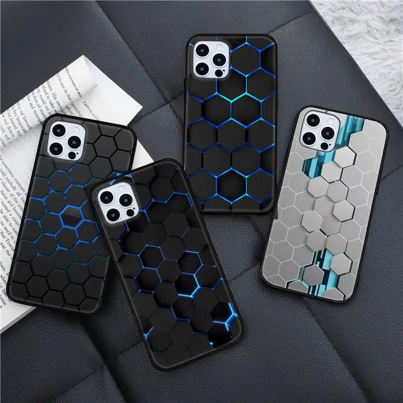 

Hexagonal lattice Phone Case for iPhone 11 12 13 pro XS MAX 8 7 6 6S Plus X 5S SE 2020 XR mini