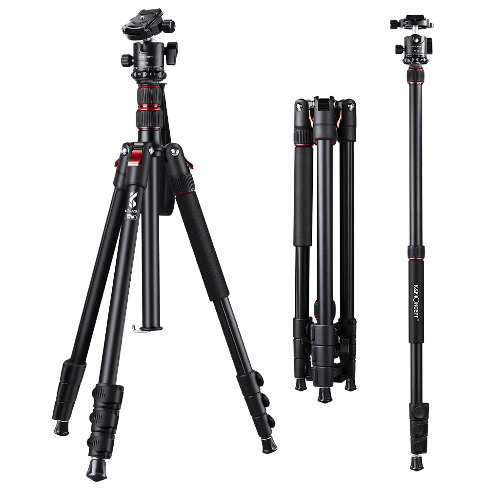 K& F концепция 7" DSLR камера штативы Алюминиевый Дорожный штатив монопод с 360 ° шаровой головкой 1/4" быстросъемная пластина для Canon Nikon