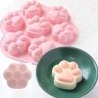 silicone mold with lid 7 cat claw cake mold for candle chocolate fondant jelly diy dessert baking mold
