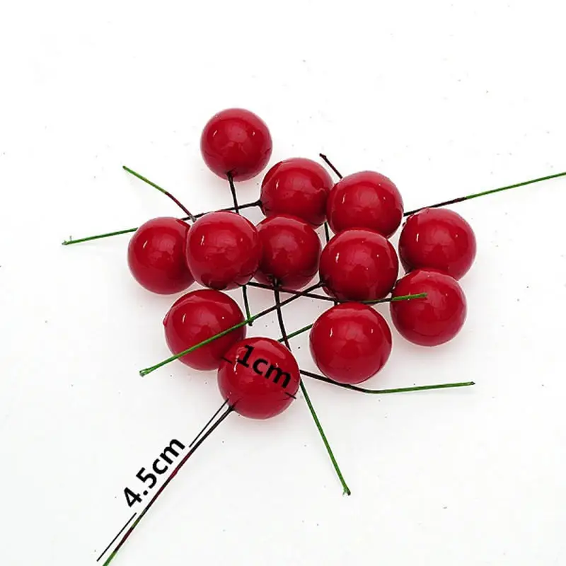 100 шт Искусственные ягоды ручной работы для рождества свадьбы вечеринки красные