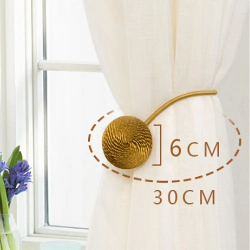 Круглый держатель для штор Бесплатная пробойка магнитные пряжки Плетеный Tieback