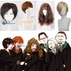 Парик для косплея Гермиона на Хэллоуин для взрослых женщин ролевые игры Рон красные волосы Гарри мужские короткие волосы Malfoy золотой парик