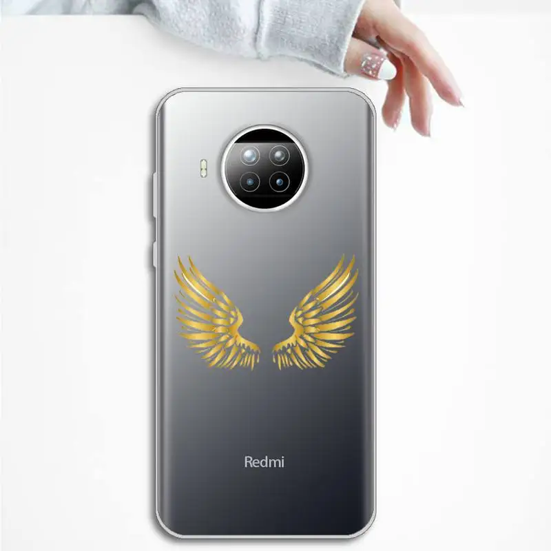 

Golden leaf flower love leopard print Phone Case Transparent Clear for Xiaomi Redmi note 10 t 8 9 pro lite 11